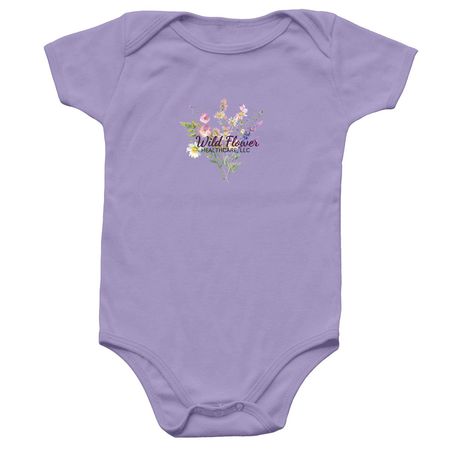 Wild Flower Healthcare Swag, a Lavender Infant Onesie