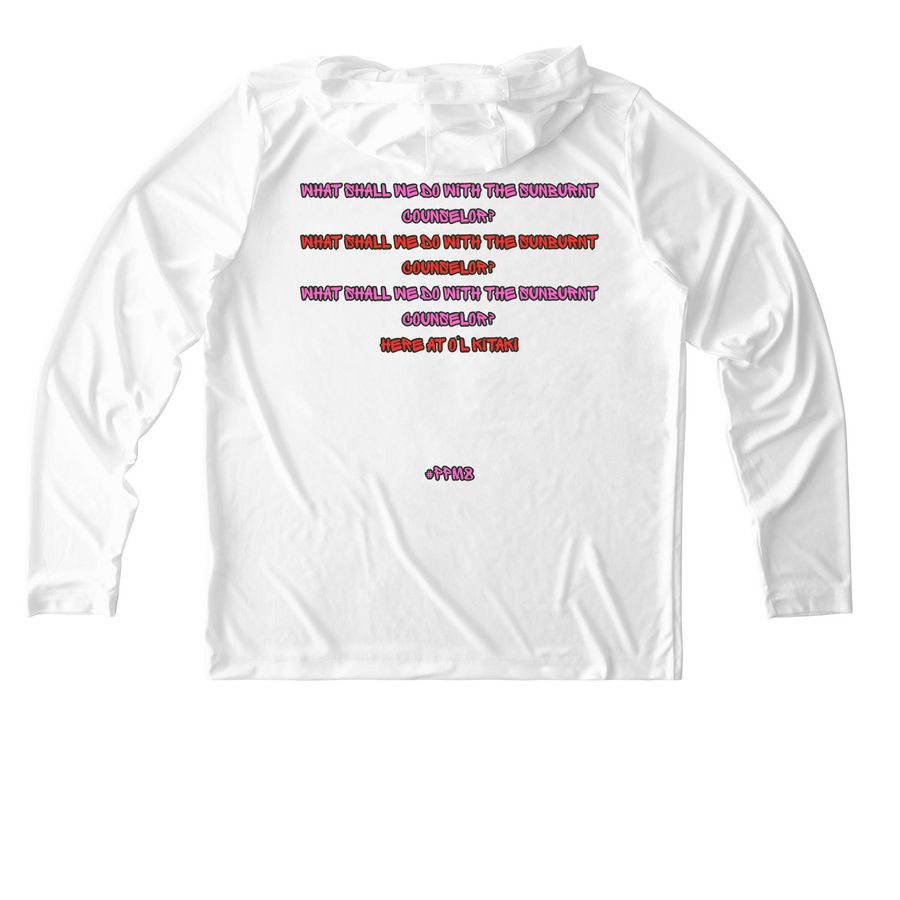 #PPM Performance Gear, a White UV Performance Long Sleeve Hoodie (back-view)