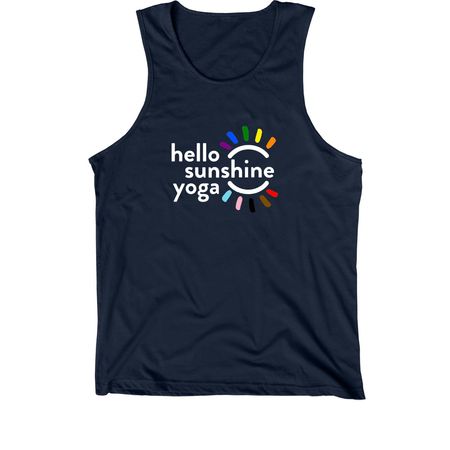 Love is Love - white logo, a Navy Premium Cotton Tank