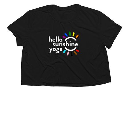 Love is Love - white logo, a Black Women?s Flowy Cropped Tee