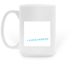 Mug with blue +Everywhere on the back, a White Large Coffee Mug (back-view)