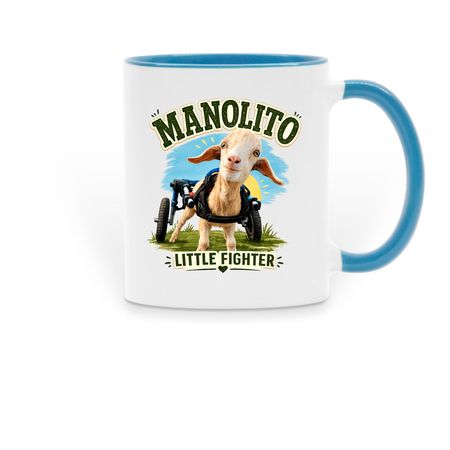 Manolito Little Fighter, a Light Blue Two-Tone Ceramic Mug