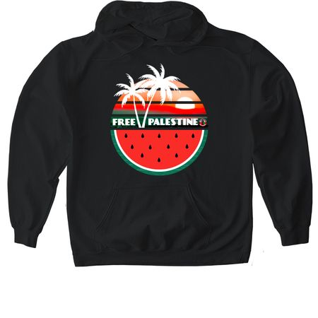 Free Palestine Tops, a Black Gildan Softstyle Pullover Hoodie