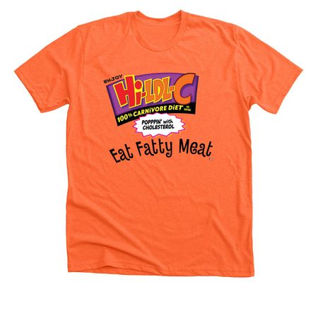 Enjoy Hi-LDL-C, a Heather Orange Premium Unisex Tee