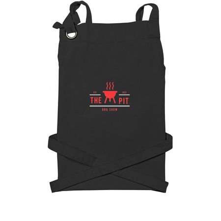 The Pit BBQ Show Apron, a Black Cotton Canvas Pocket Apron