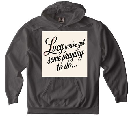 Lucy, a Pepper Comfort Colors Pullover Hoodie