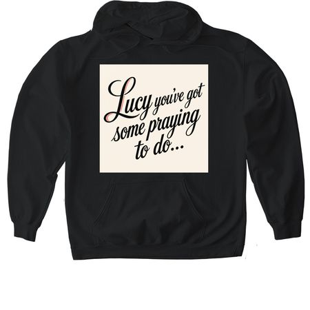 Lucy, a Black Gildan Softstyle Pullover Hoodie