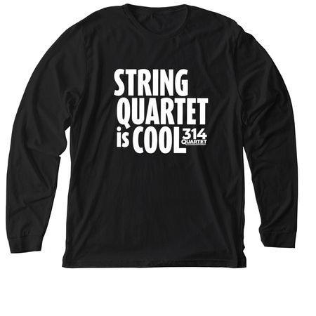 String Quartet is Cool T, a Solid Black Blend Premium Long Sleeve Tee