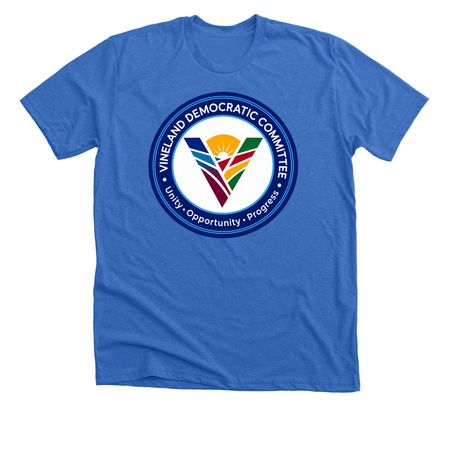 VDC Apparel, a Heather True Royal Premium Unisex Tee