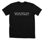 The Fu*k, a Solid Black Blend Premium Unisex Tee (back-view)