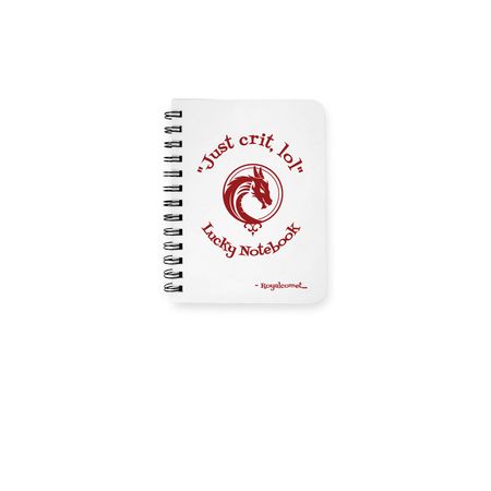 "Just crit, lol", a White Spiral Notebook