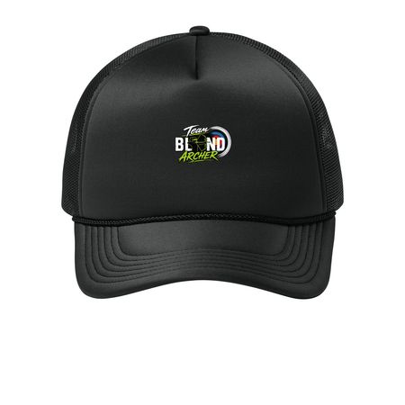 Team Blind Archer, a Deep Black Printed Foam Trucker Hat