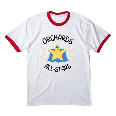 Classic Ollie Merch!, a White/ Red Cotton Ringer Tee