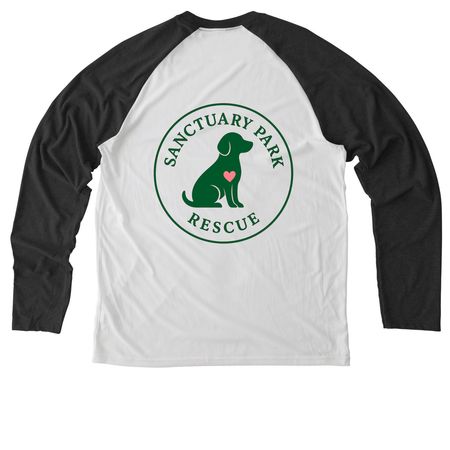 Dog Dad Collective, a Space Black/ Bright White Allmade Eco Triblend Colorblock Raglan Long Sleeve Tee (back-view)