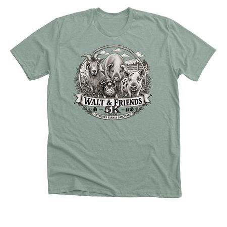 Walt & Friends 5K 2026- Sat, Nov 7, 2026, a Heather Sage Premium Unisex Tee