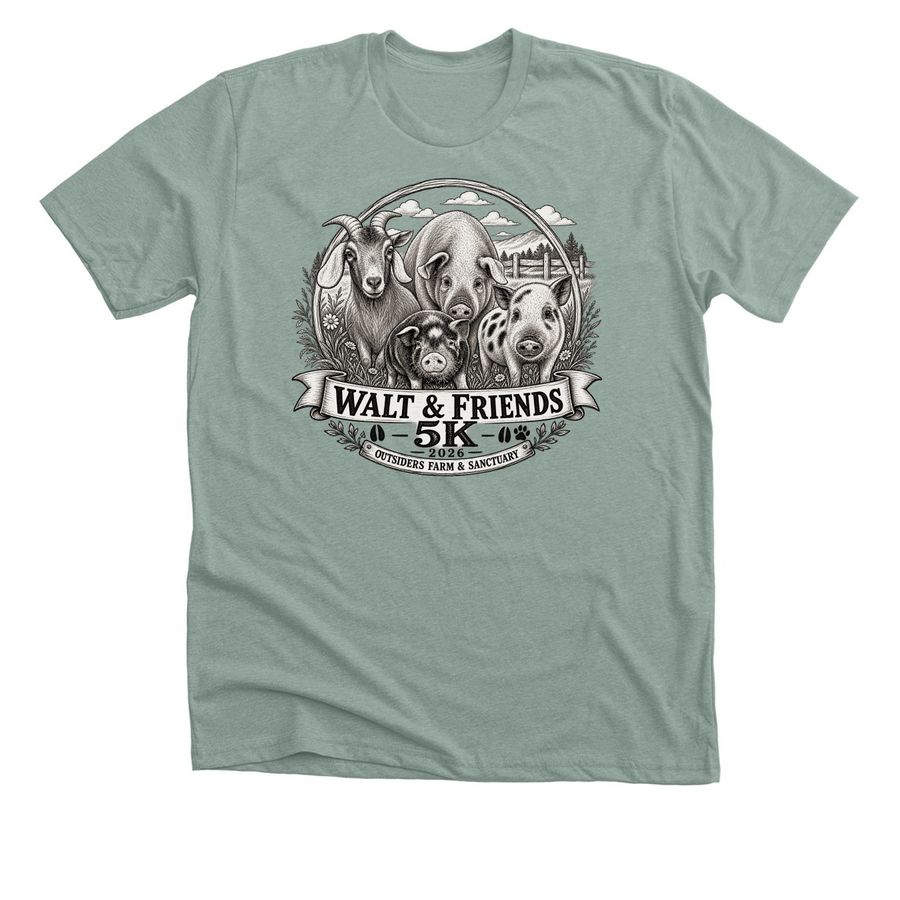 Walt & Friends 5K 2026- Sat, Nov 7, 2026, a Heather Sage Premium Unisex Tee