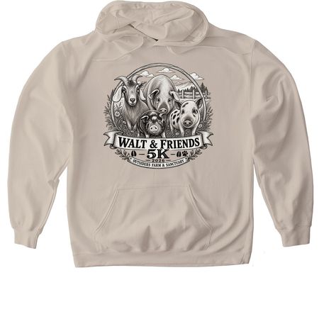 Walt & Friends 5K 2026- Sat, Nov 7, 2026, a Sand Gildan Softstyle Pullover Hoodie