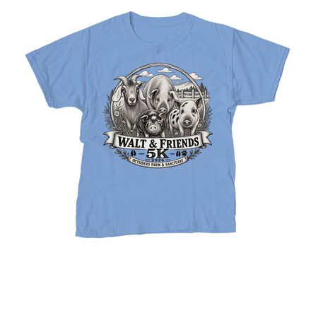 Walt & Friends 5K 2026- Sat, Nov 7, 2026, a Carolina Blue Youth Unisex Tee