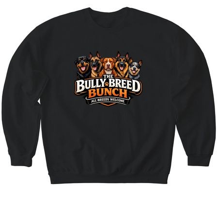 The Bully Breed Bunch, a Black Softstyle Crewneck Sweatshirt