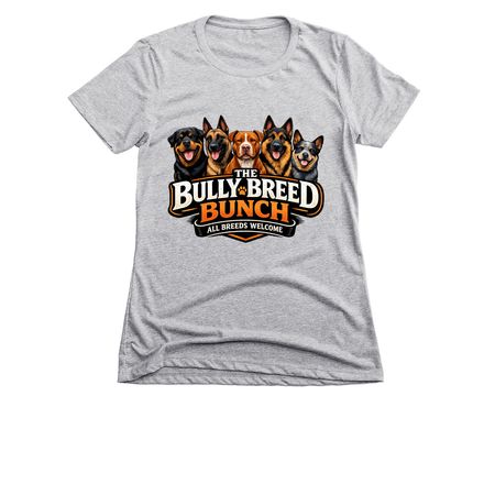 The Bully Breed Bunch, a Dark Heather Grey Women's Slim Fit Tee