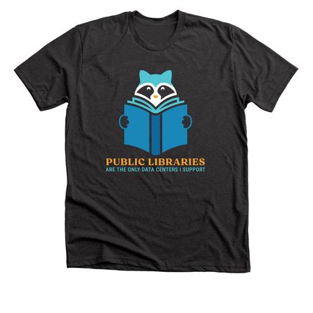 Reading Raccoon, a Dark Grey Heather Premium Unisex Tee