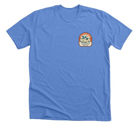Jupiter Dog Beach Initiative&nbsp;, a Heather Columbia Blue Premium Unisex Tee (back-view)