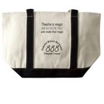 Theatre Bag, a Natural/Black Large Two-Tone Canvas Tote Bag (back-view)