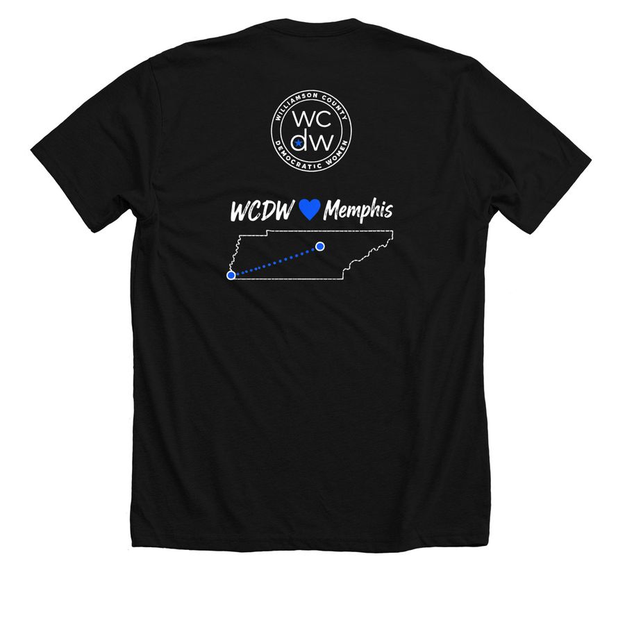 WCDW ? Memphis, a Solid Black Blend Premium Unisex Tee (back-view)