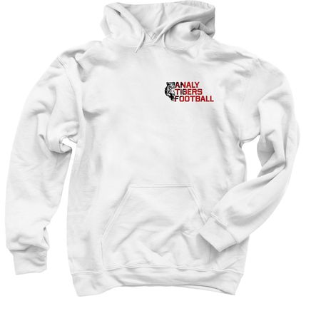 Black Tiger Head Analy Tigers Football, a White Pullover Hoodie