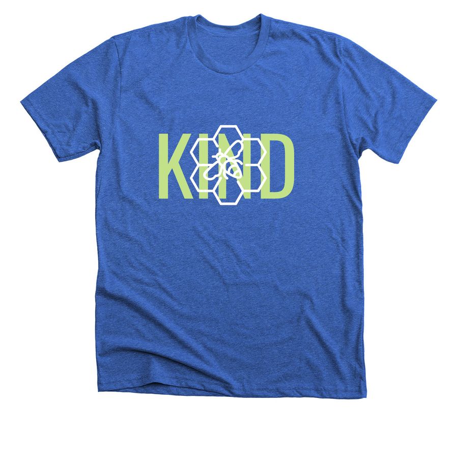 Refocus - Bee Kind, a Heather True Royal Premium Unisex Tee