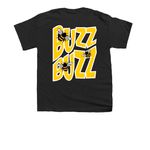 Bumblebees, a Black Youth Unisex Tee (back-view)