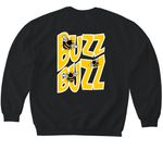 Bumblebees, a Black Softstyle Crewneck Sweatshirt (back-view)