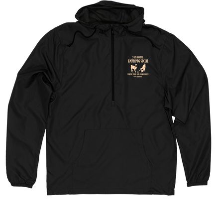 2026&nbsp;GMPR Pug Social Jackets, a Black Quarter-Zip Windbreaker