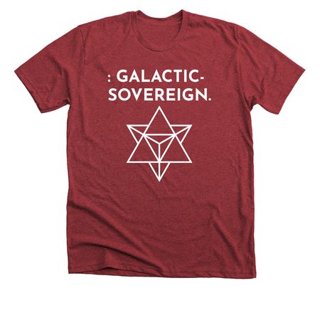 : GALACTIC-SOVEREIGN., a Heather Canvas Red Premium Unisex Tee