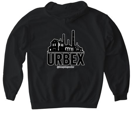 The Seeker Hoodie, a Black Gildan Softstyle Pullover Hoodie (back-view)