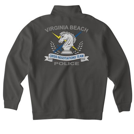 Full Color Front & Back, a Asphalt Midweight Quarter Zip Pullover (back-view)