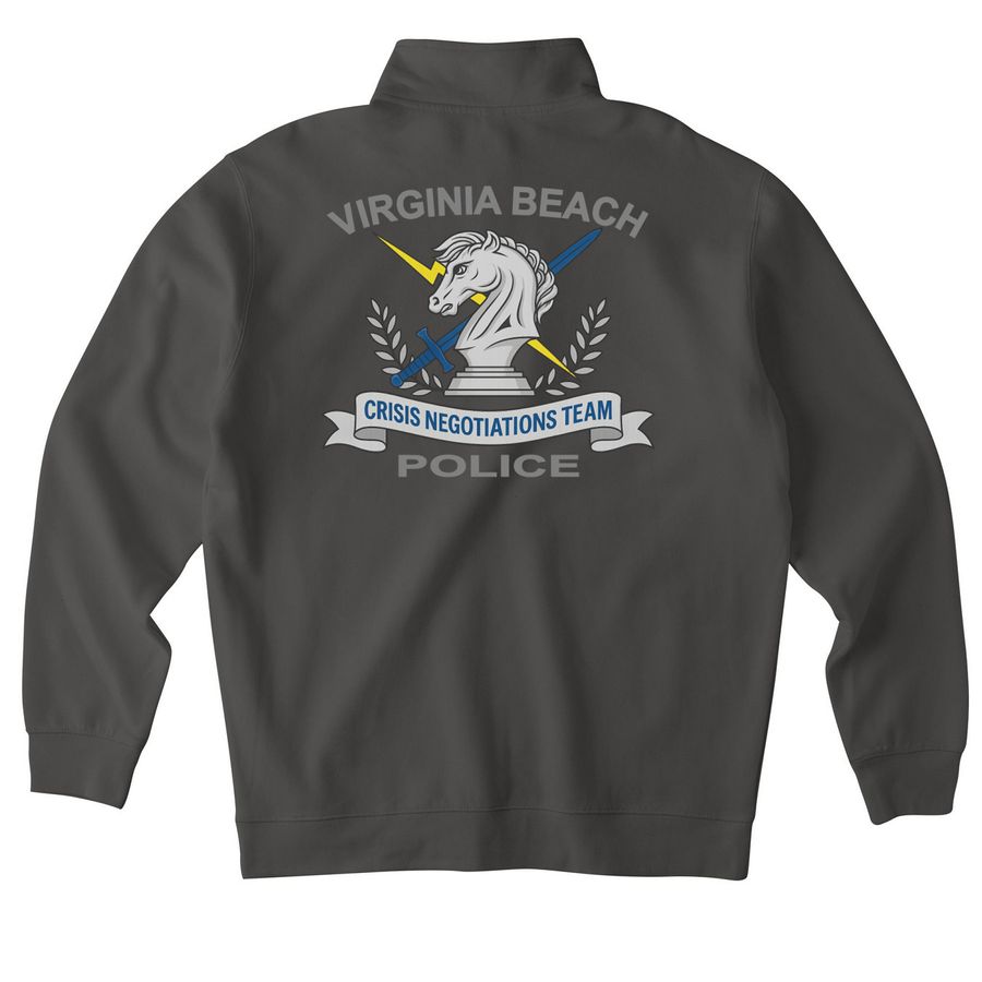 Full Color Front & Back, a Asphalt Midweight Quarter Zip Pullover (back-view)