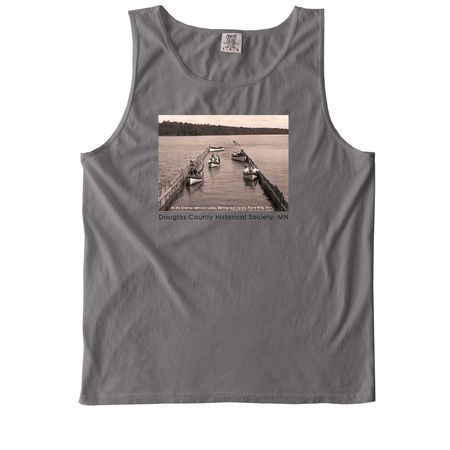 At the Channel Between Carlos and Darling, a Grey Comfort Colors Tank Top