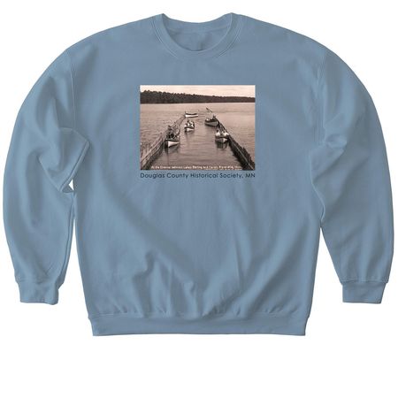 At the Channel Between Carlos and Darling, a Stone Blue Softstyle Crewneck Sweatshirt