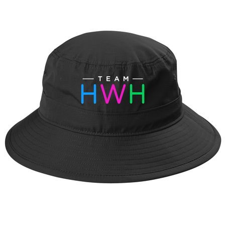 Support TeamHWH, a Black Printed UV Bucket Hat