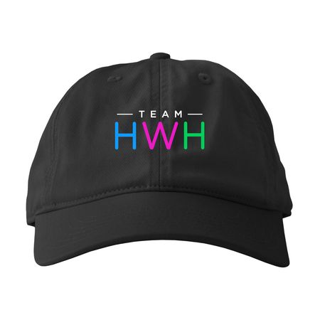 Support TeamHWH, a Black Printed Eco Baseball Cap