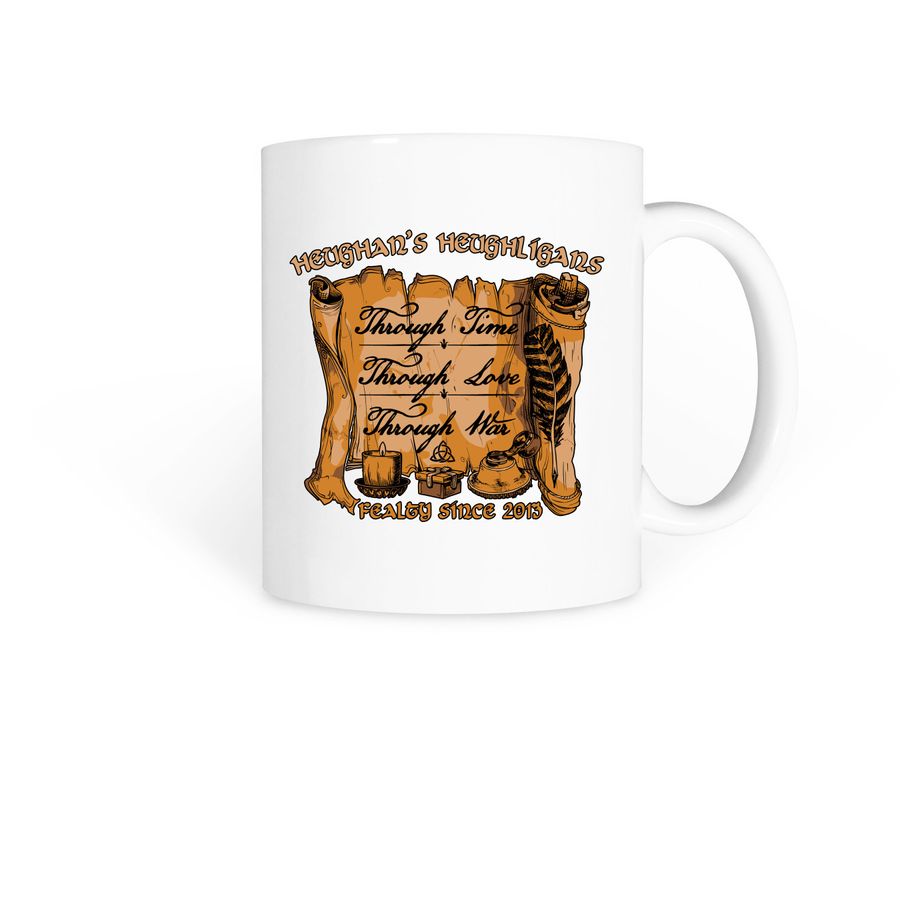 Heughligans 13th Anniversary Mugs, a White Coffee Mug