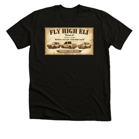 FLY HIGH ELI, a Black Heather Premium Unisex Tee