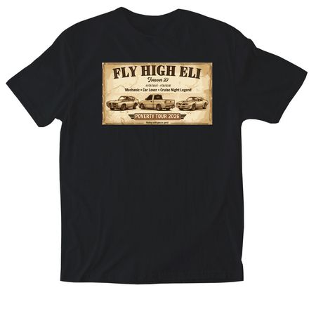 FLY HIGH ELI, a Black Softstyle Cotton Tee