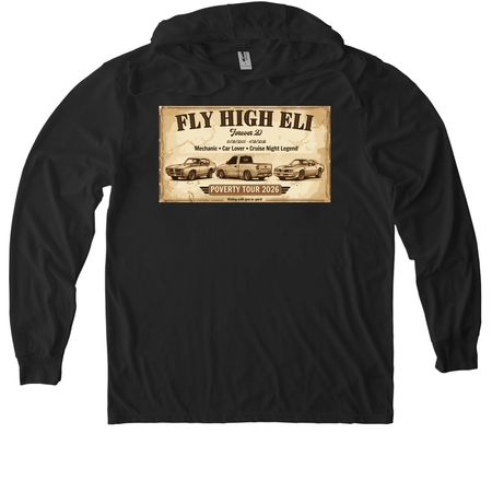 FLY HIGH ELI, a Space Black Allmade Eco Triblend Hoodie Tee