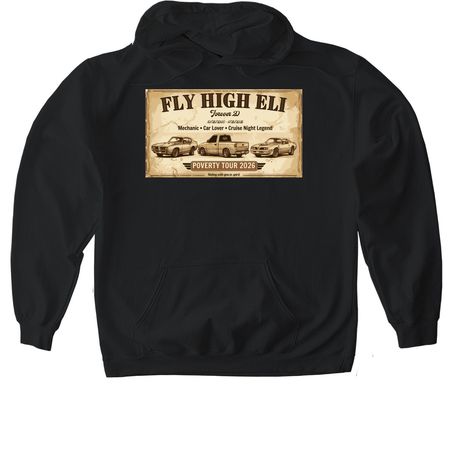 FLY HIGH ELI, a Black Gildan Softstyle Pullover Hoodie