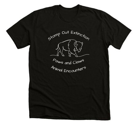 Stomp Out Extinction Bison, a Black Heather Premium Unisex Tee