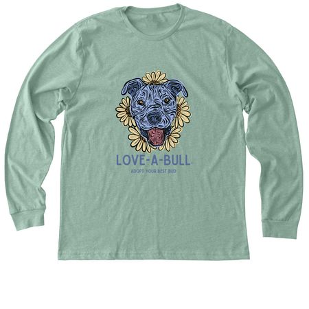 Adopt Your Best Bud, a Heather Dusty Blue Premium Long Sleeve Tee