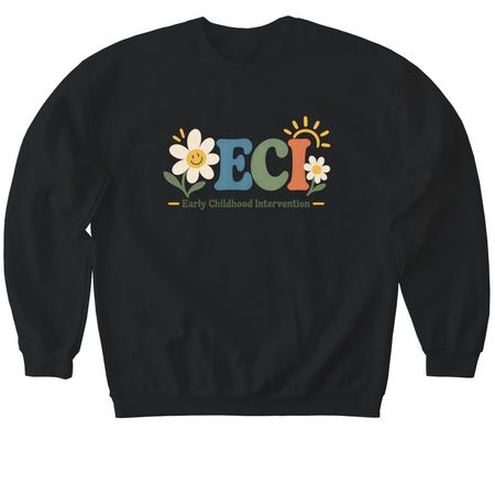 ECI - Flower, a Black Softstyle Crewneck Sweatshirt