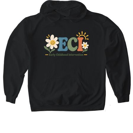 ECI - Flower, a Black Gildan Softstyle Pullover Hoodie